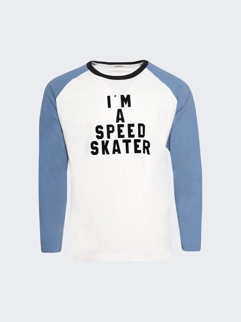 Long Sleeve Skater Tee Blue And Cream 1