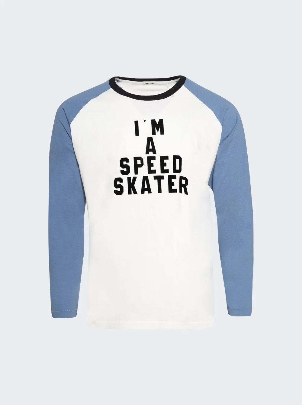 Long Sleeve Skater Tee Blue And Cream - 1