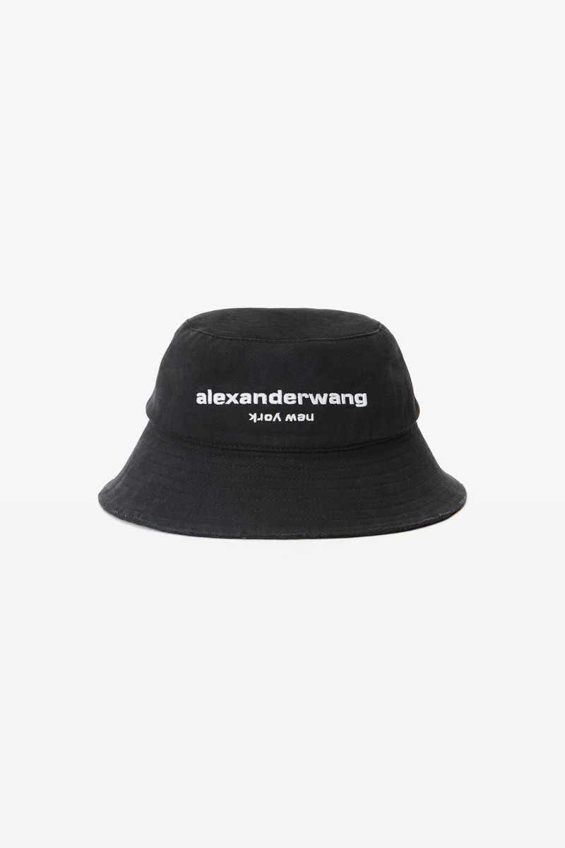 Alexander Wang Distressed Logo Bucket Hat outlook