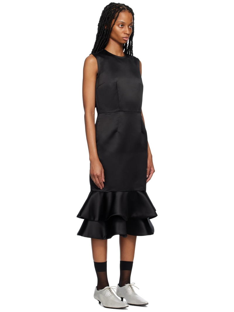 Black Peplum Midi Dress 2