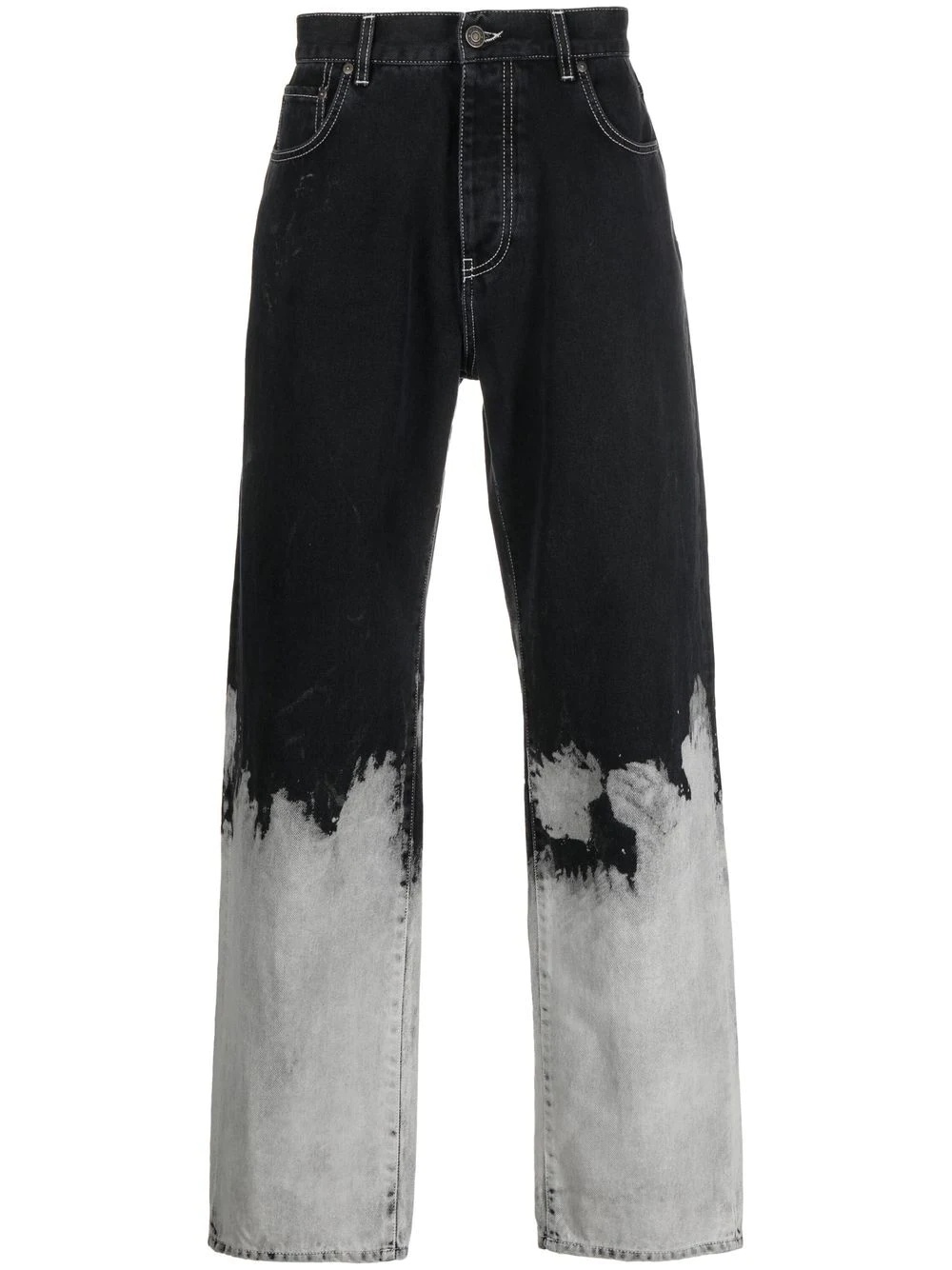 painted-detail straight leg jeans - 1