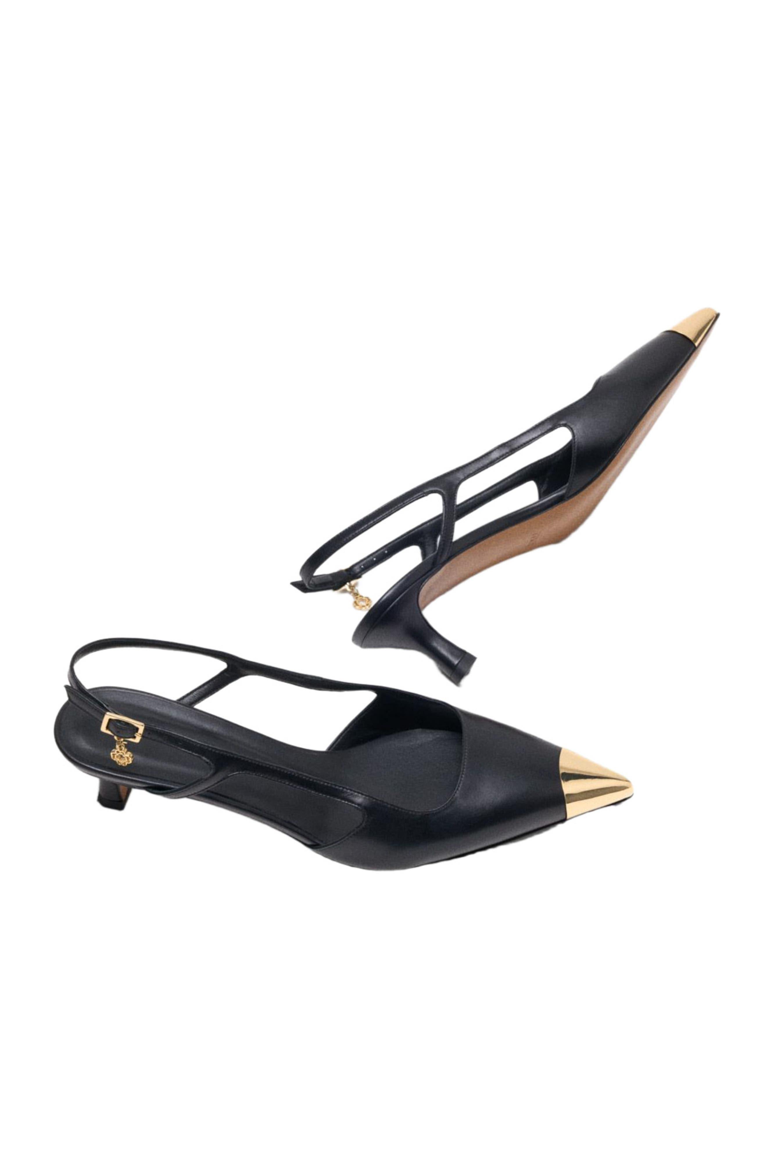 maje Smooth leather slingback pumps in Black at Nordstrom - 5