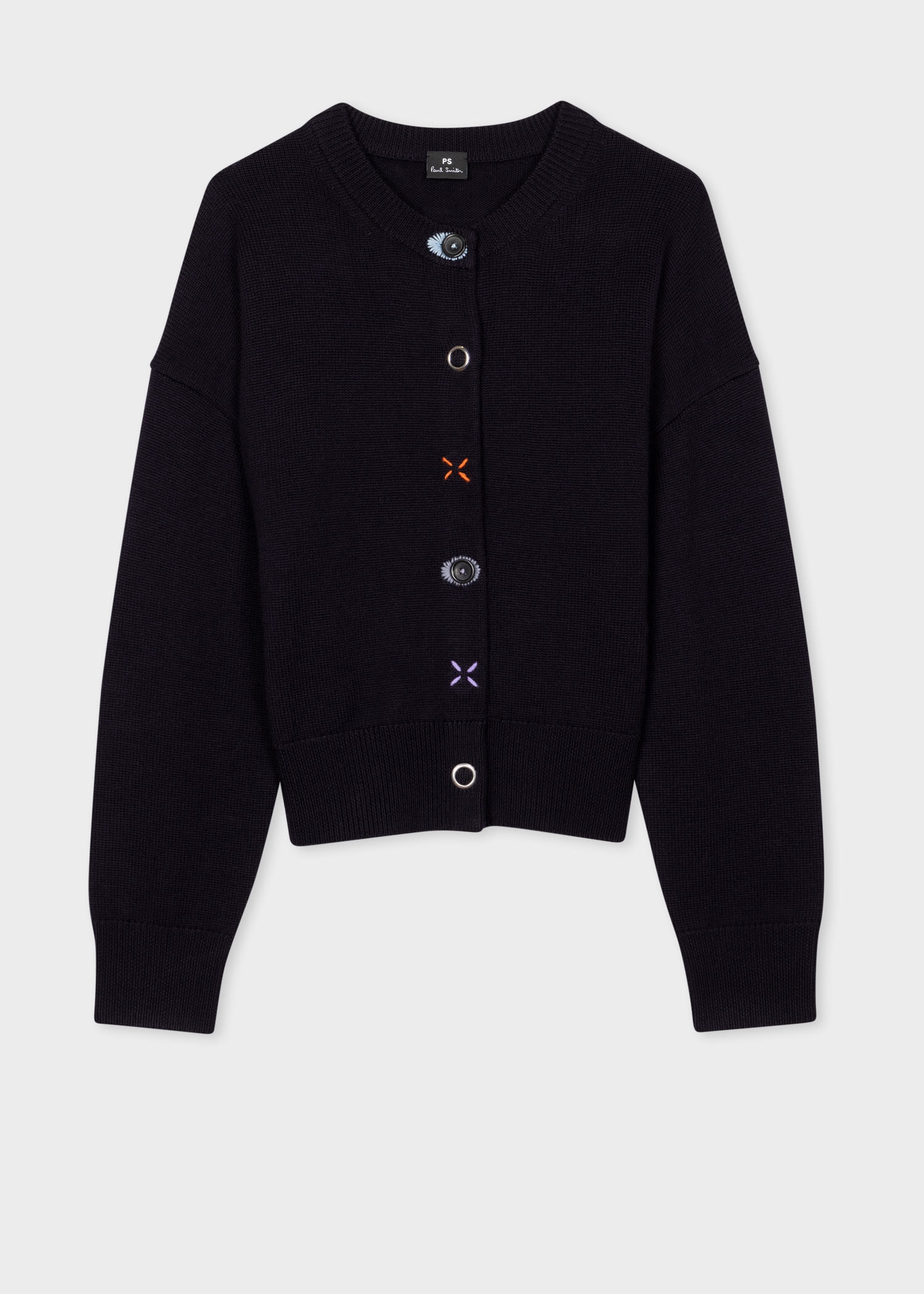 Navy Mixed Buttons Cardigan - 1