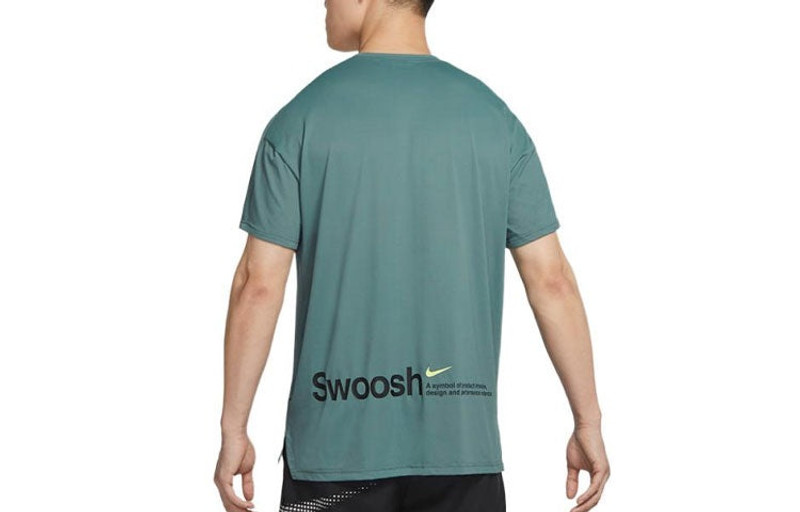 Nike Nike Pro Dri-FIT Logo Printing Round Neck Pullover Short Sleeve Green DX6305-387 outlook