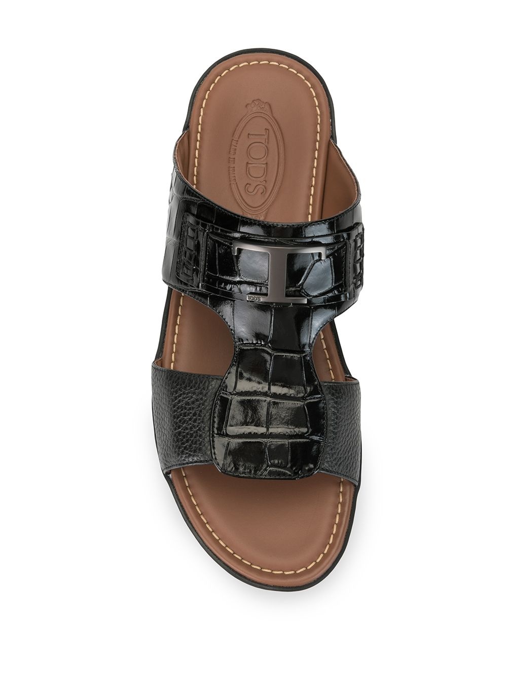 croc-effect leather sandals - 4