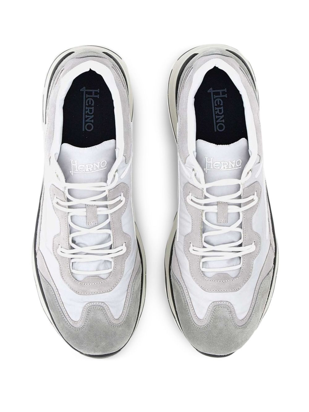 suede-panelled lace-up sneakers - 4