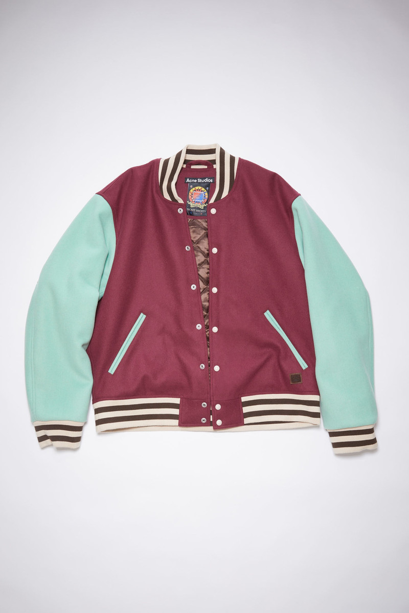 Wool blend jacket - Wine red - 1