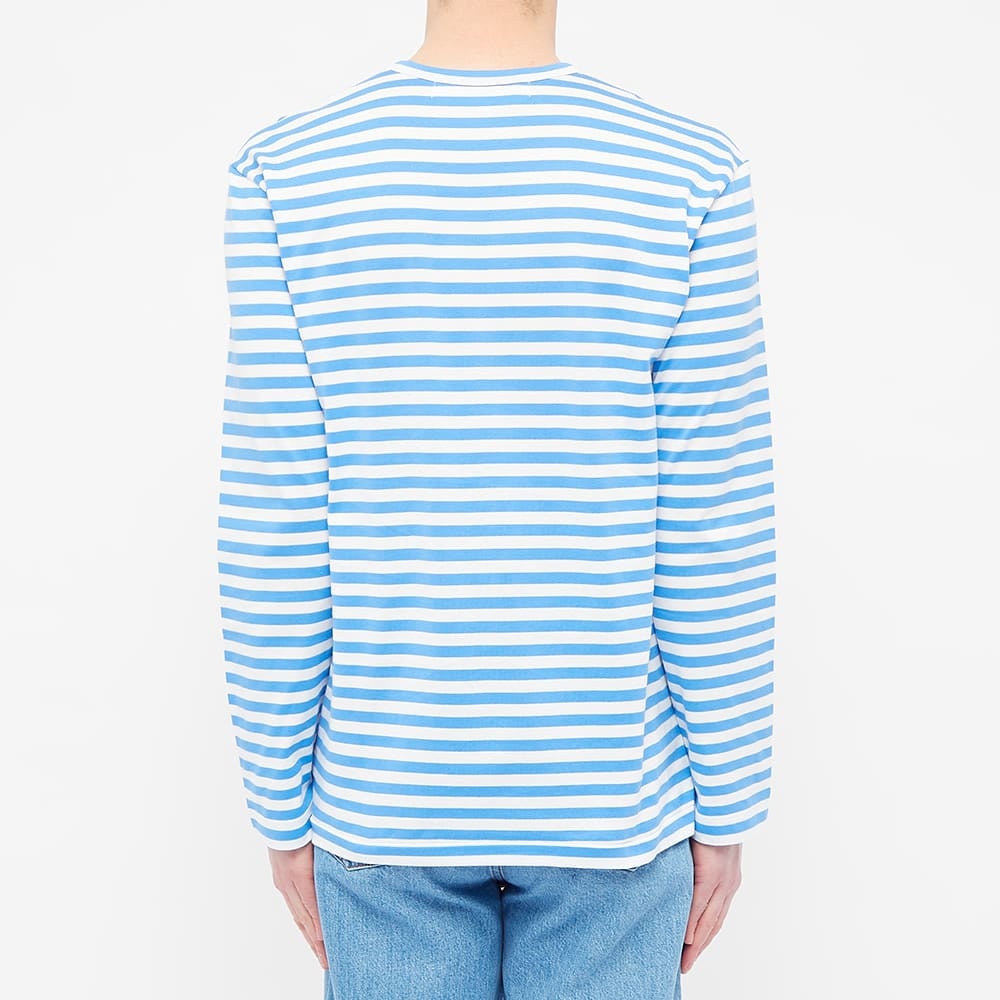 Comme des Garcons Play Little Red Heart Long Sleeve Stripe Tee - 4