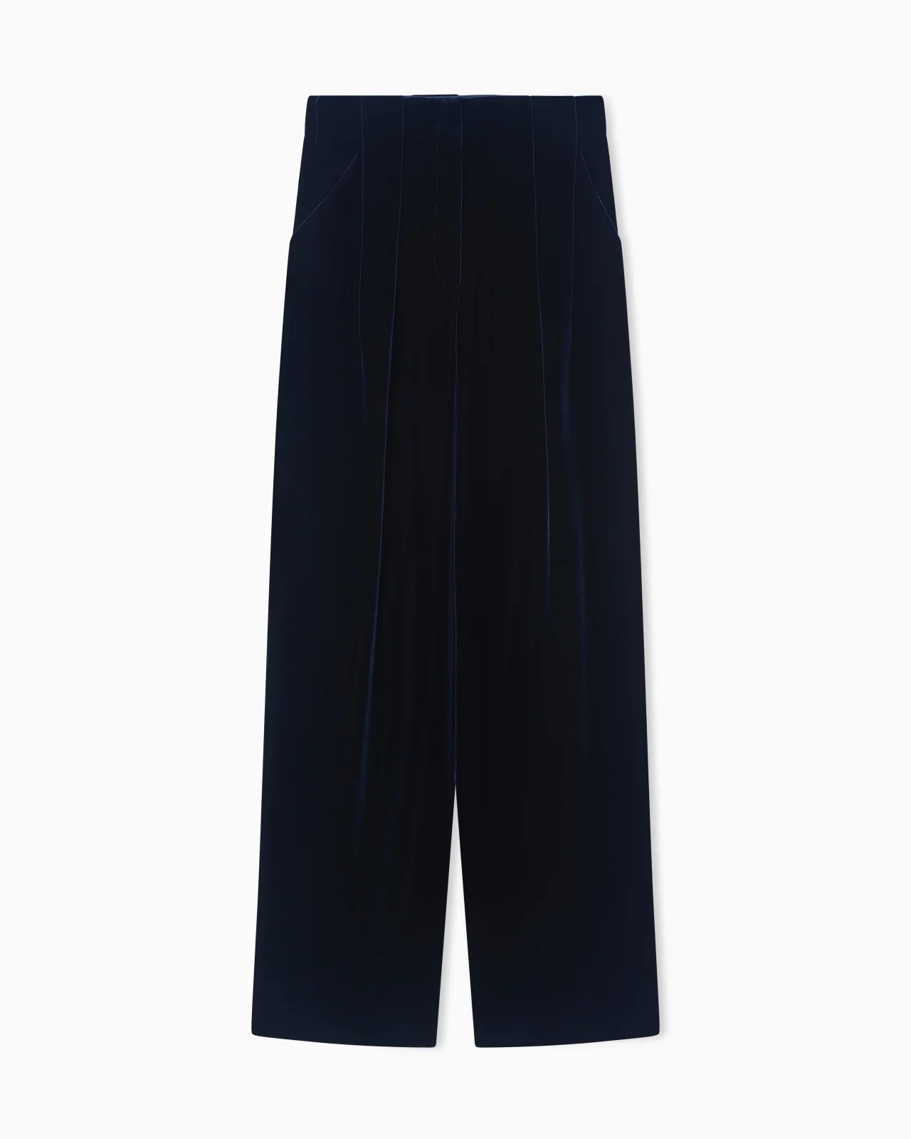 DOUBLE-DARTED VELVET TROUSERS - 1