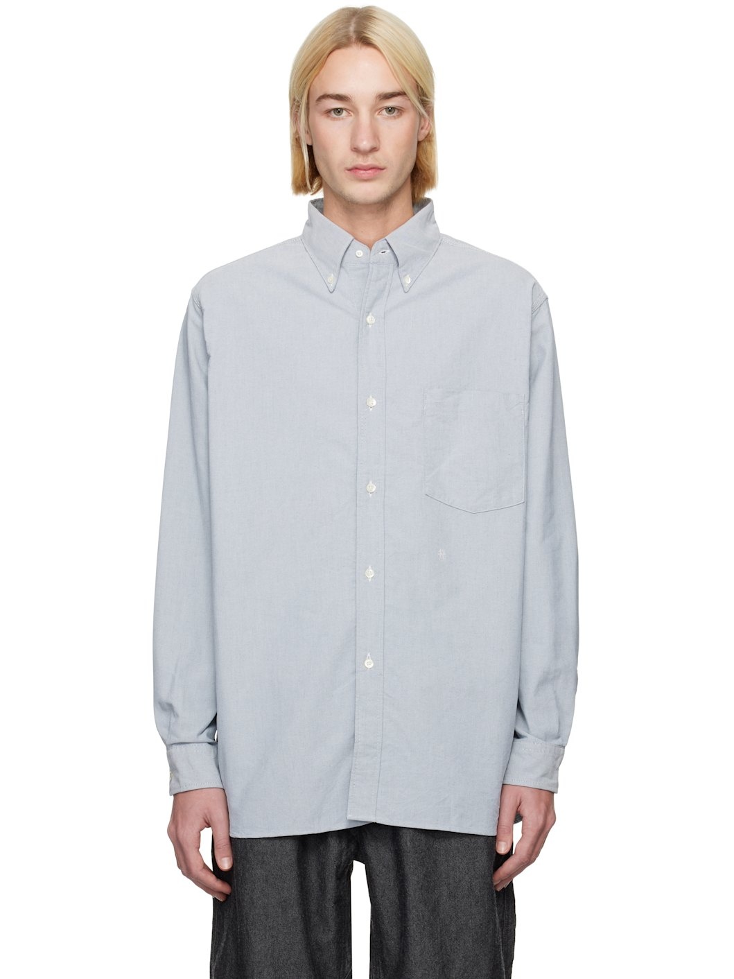 Nanamica Blue Button Down Wind Shirt | REVERSIBLE