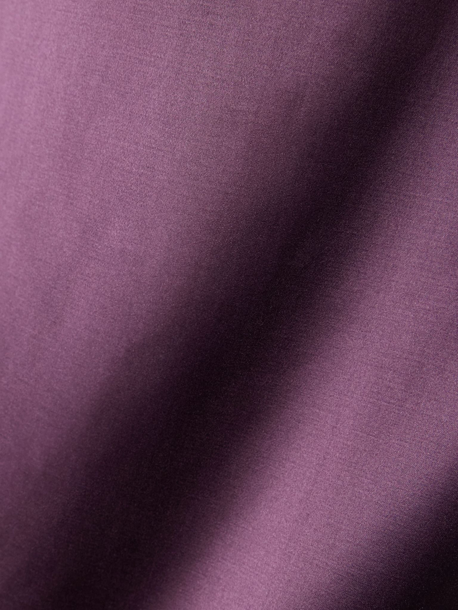 Wasp cotton and silk-blend duchesse-satin midi skirt Plum - 5
