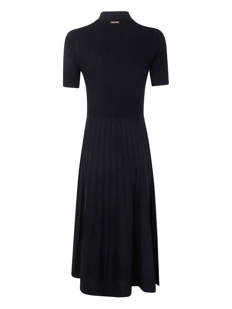 MICHAEL KORS ribbed polo pleated midi dress outlook