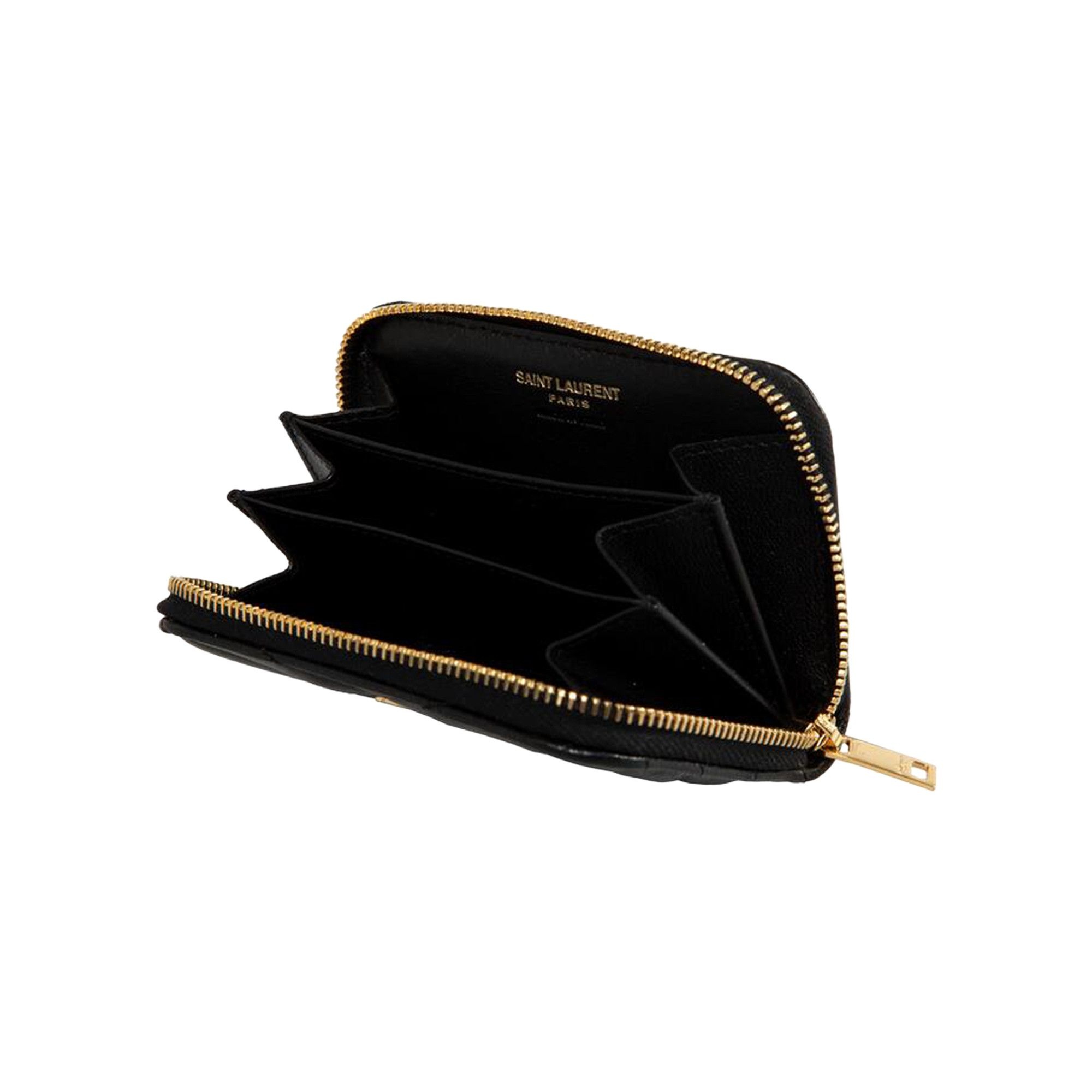 Saint Laurent Cassandre Matelassé Coin Card Wallet 'Black' - 3