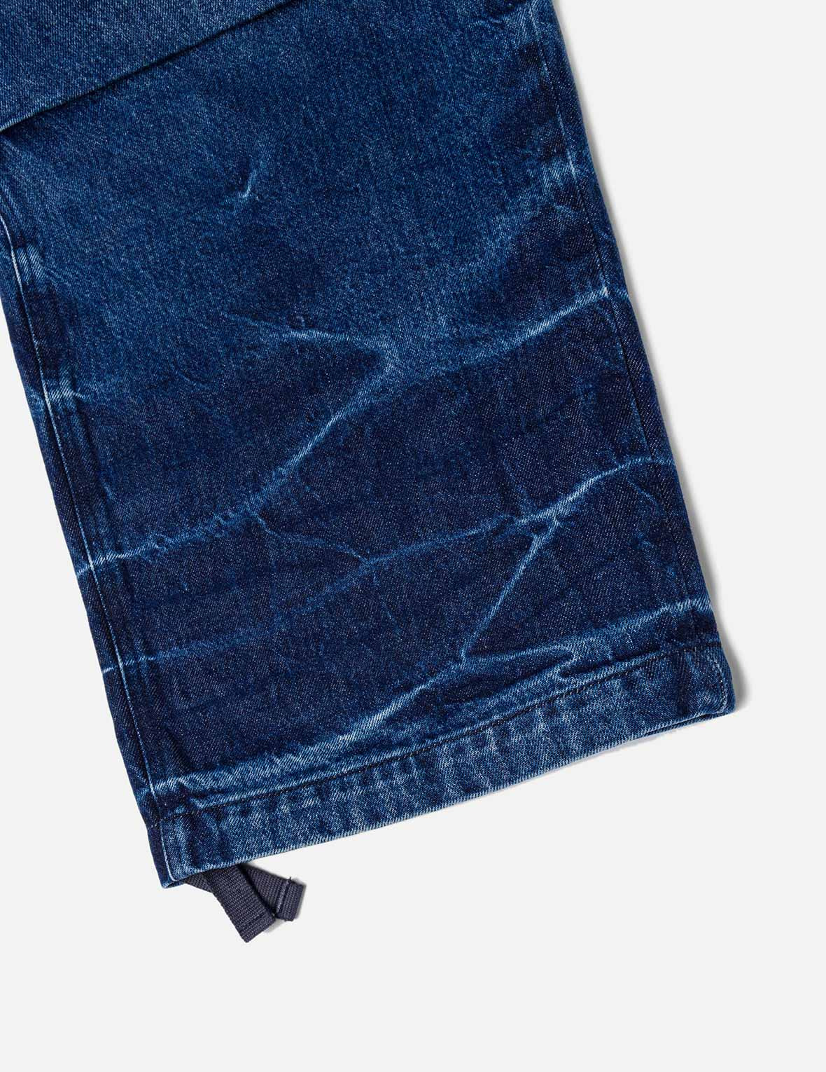 Vintage motorcycle Print Washed Daicock Embroidery Wide-leg Cargo Jeans - 9