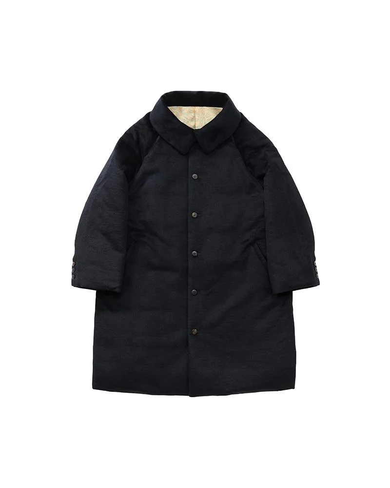 BONNET DRIVERS DOWN COAT (SILK) W NAVY - 1