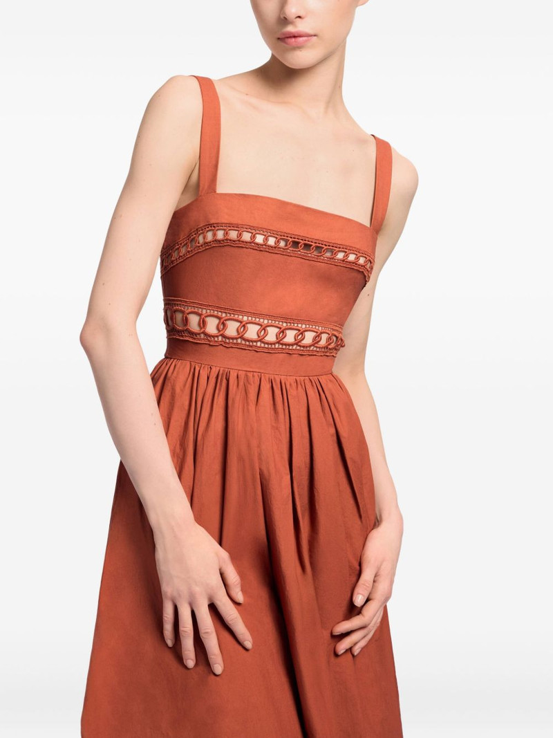 trim-embellished cotton midi dress 4