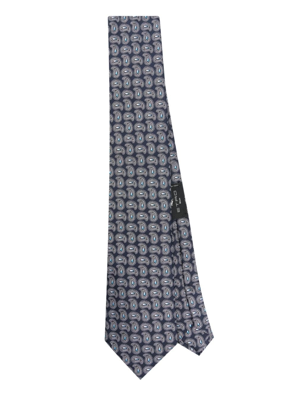 graphic-print silk tie - 1