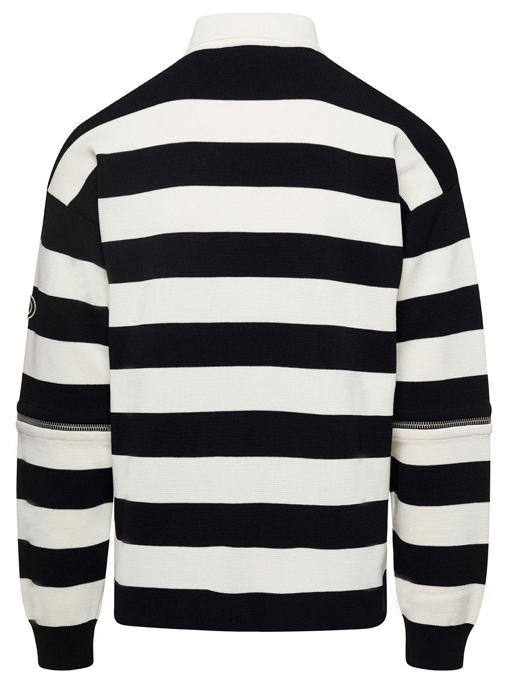 Gucci Men Striped Black And White Knit Polo With Detachable Sleeves In Cotton Man - 2