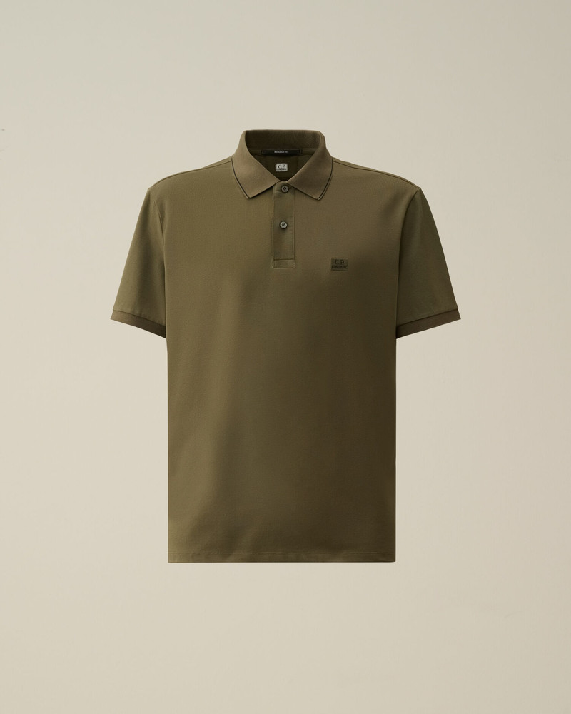 Stretch Piquet Regular Striped Collar Polo Shirt 1