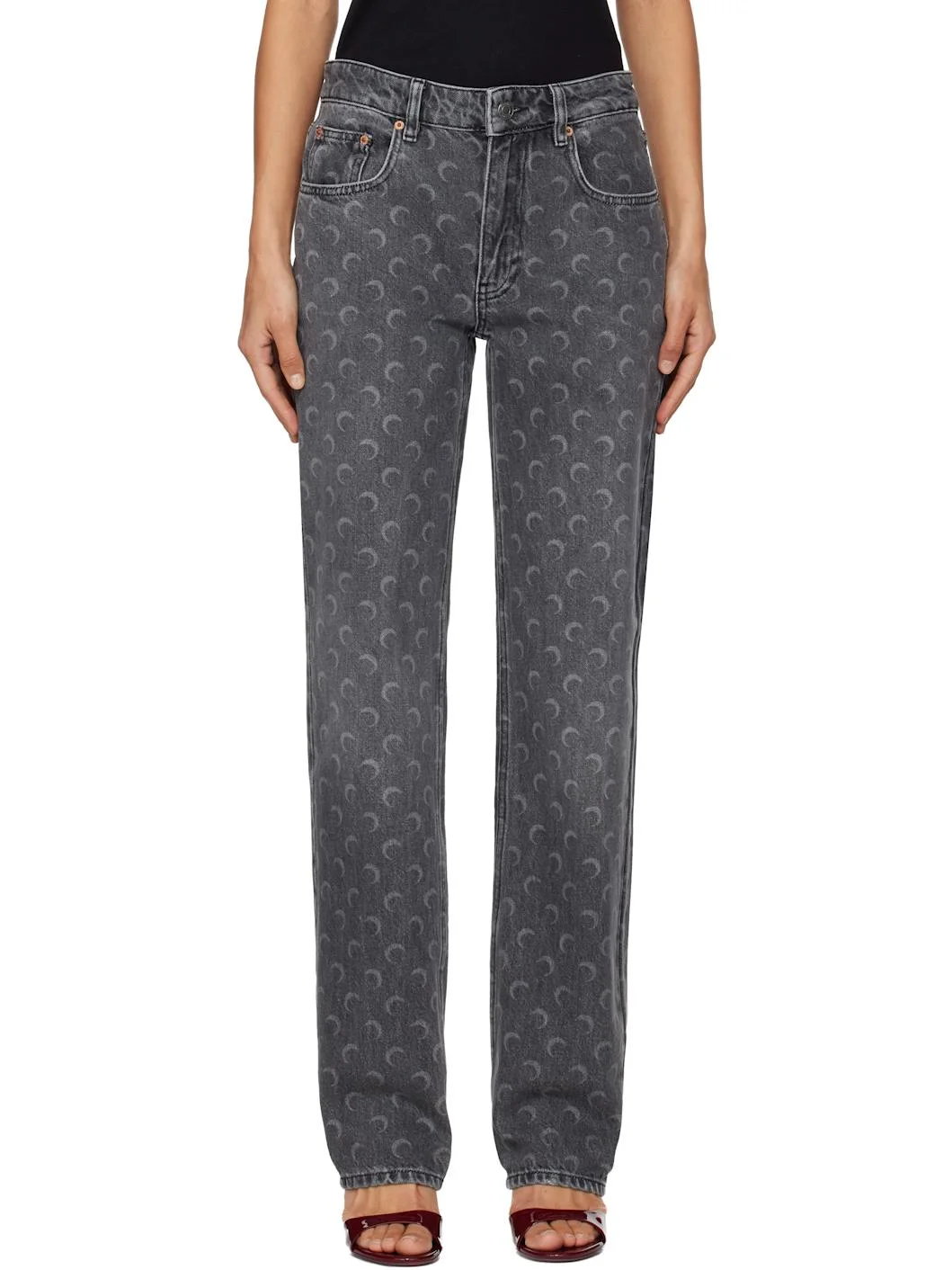 Gray Moon Laser Straight Jeans - 1