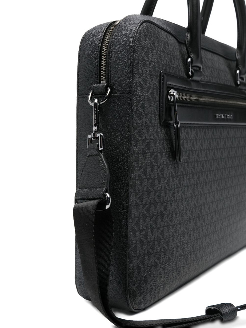 logo-print zip briefcase 3