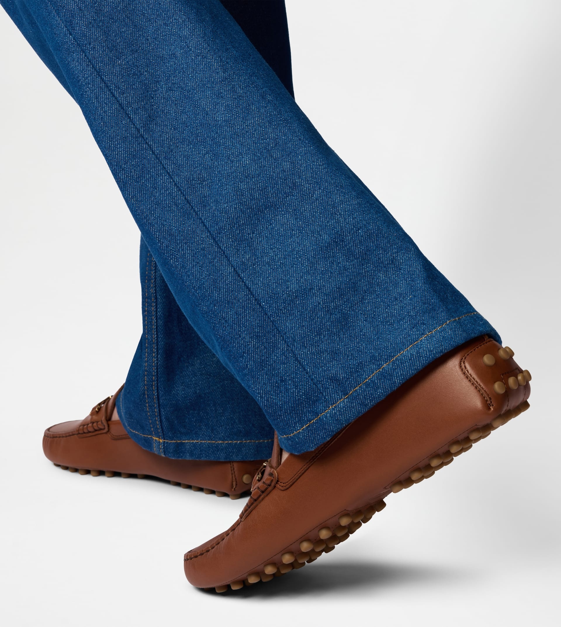 GOMMINO DRIVING SHOES IN LEATHER - BROWN - 7
