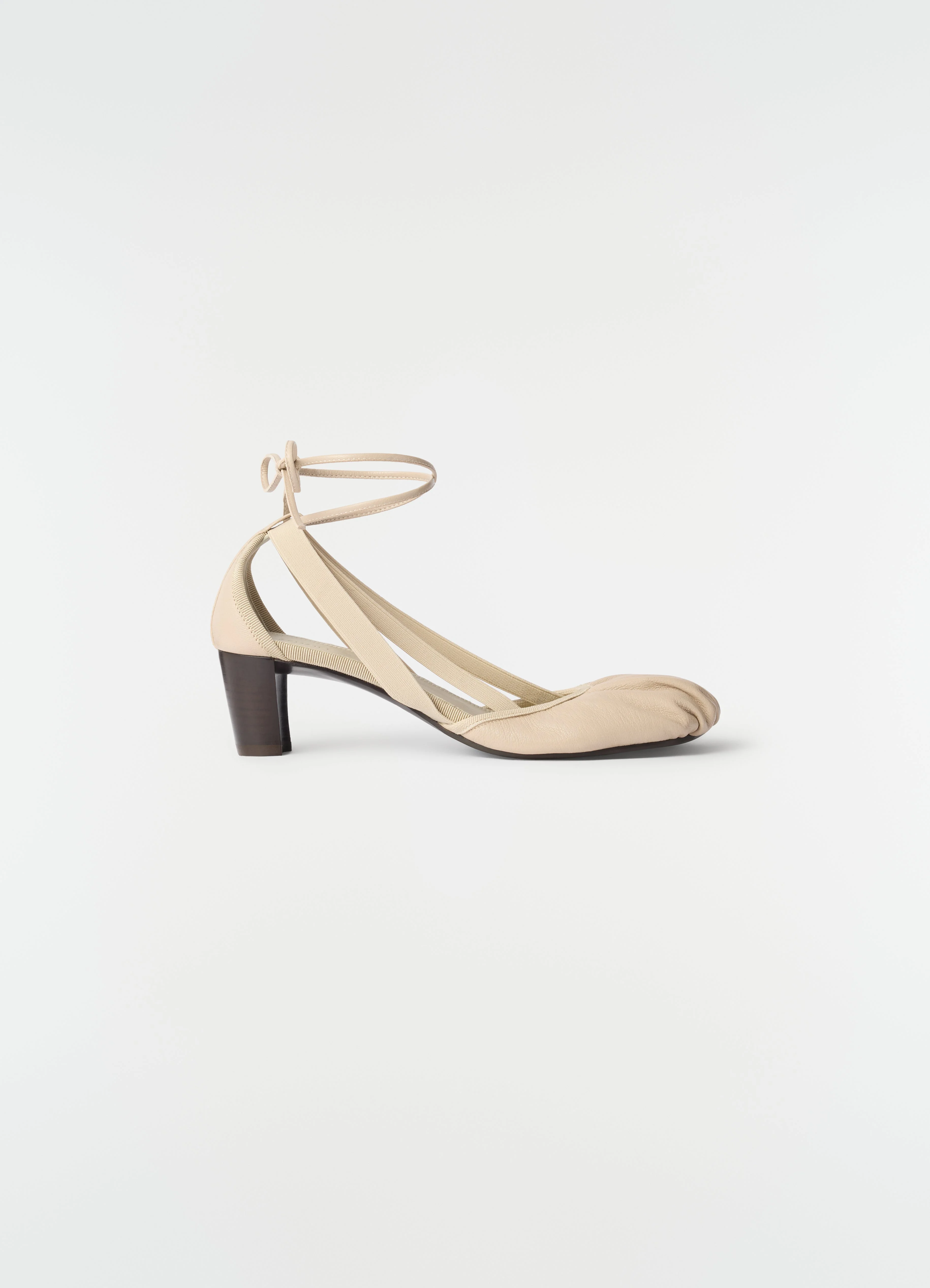 55 MM PEDILLE HEELED BALLERINAS IN GOAT LEATHER - 1