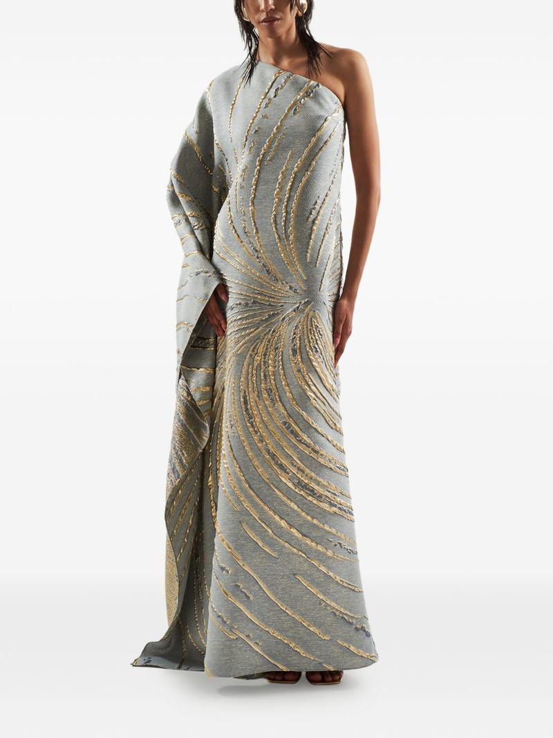Taller Marmo Cannes one-shoulder pattern maxi dress outlook