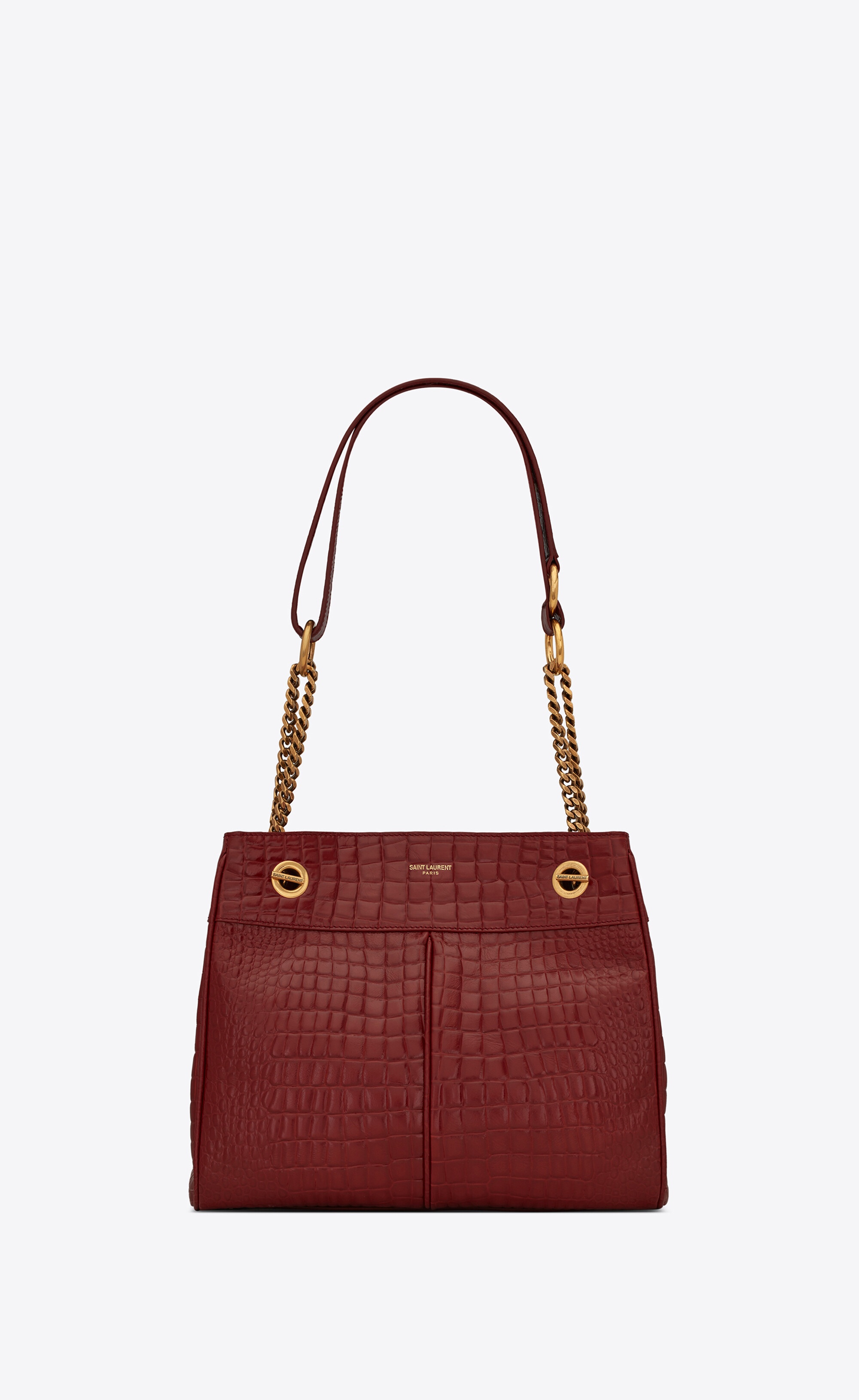 claude shopping bag in crocodile-embossed leather - 1