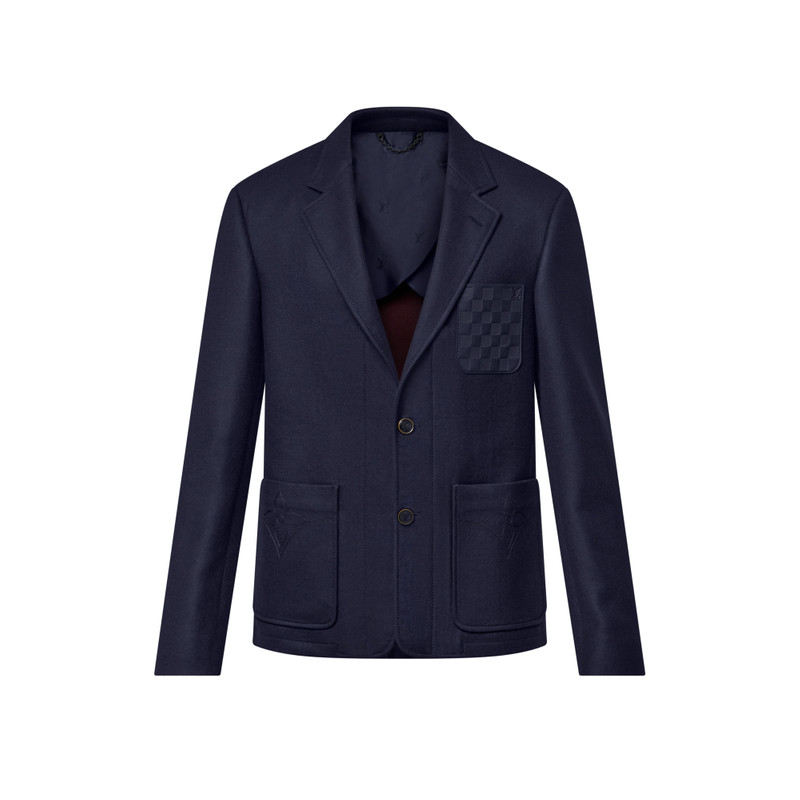 Wool-Silk Blend Flannel Blazer 1