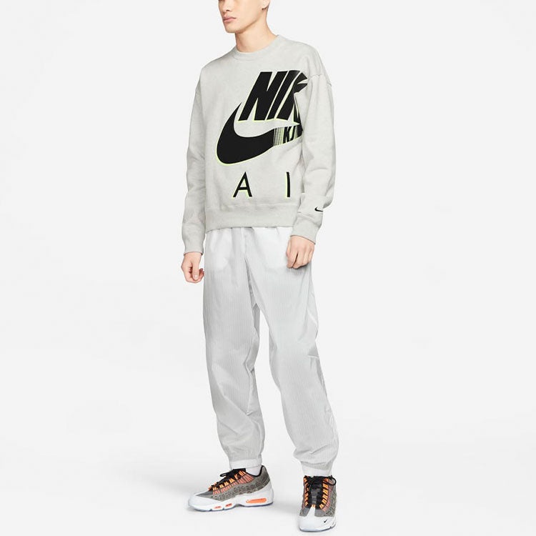 Nike Air x Kim Jones Crossover Logo Printing Fleece Round Neck US Edition Couple Style Gray DD0692-0 - 3