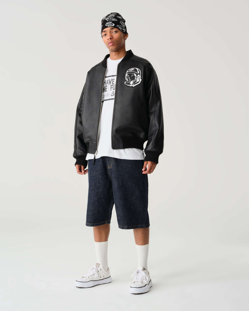 BILLIONAIRE BOYS CLUB OG ASTRO LEATHER BOMBER JACKET outlook