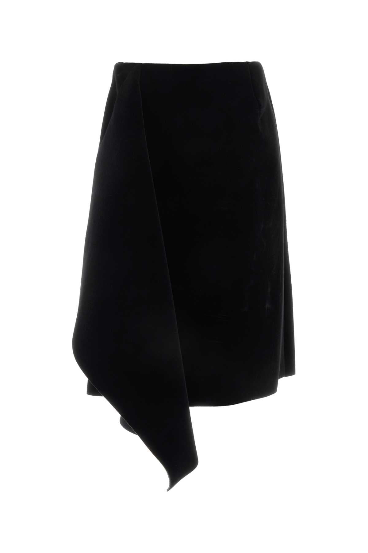Dries Van Noten Women Black Velvet Skirt - 2
