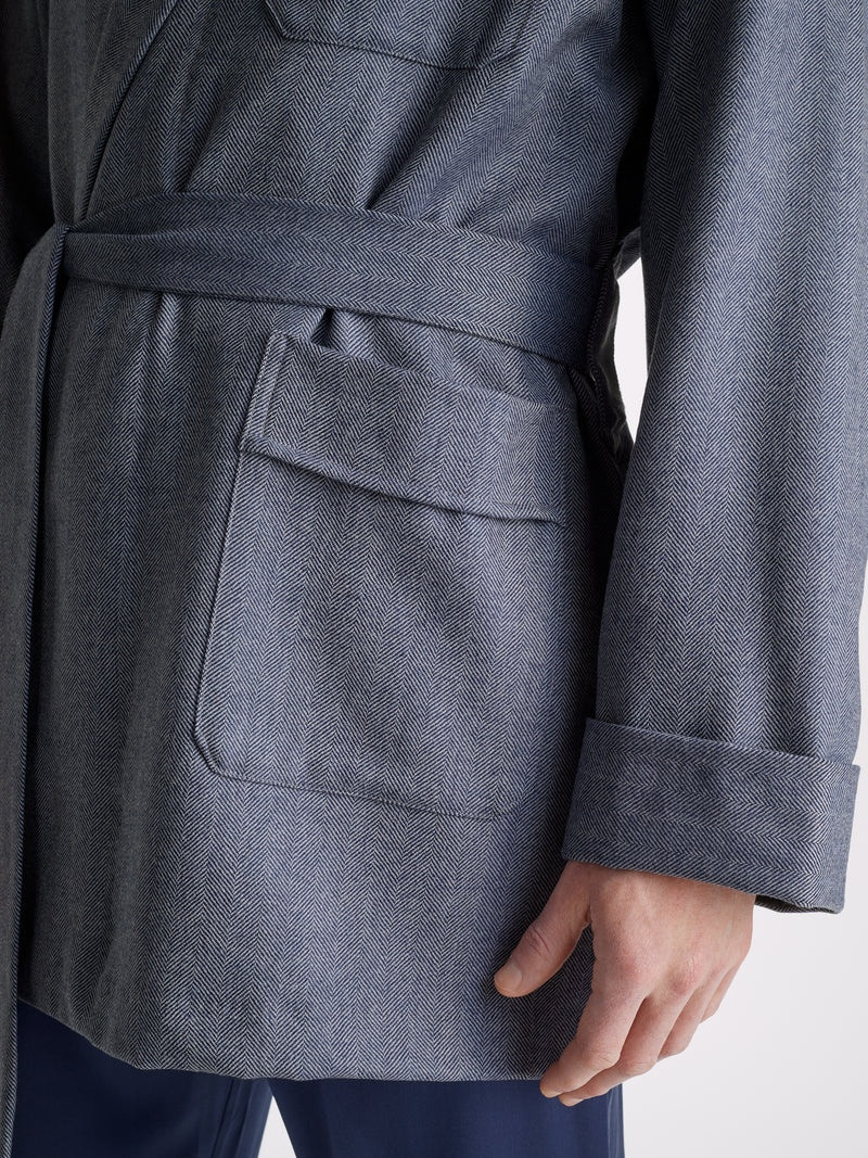 Men's Smoking Jacket Lincoln 11 Wool Navy 7