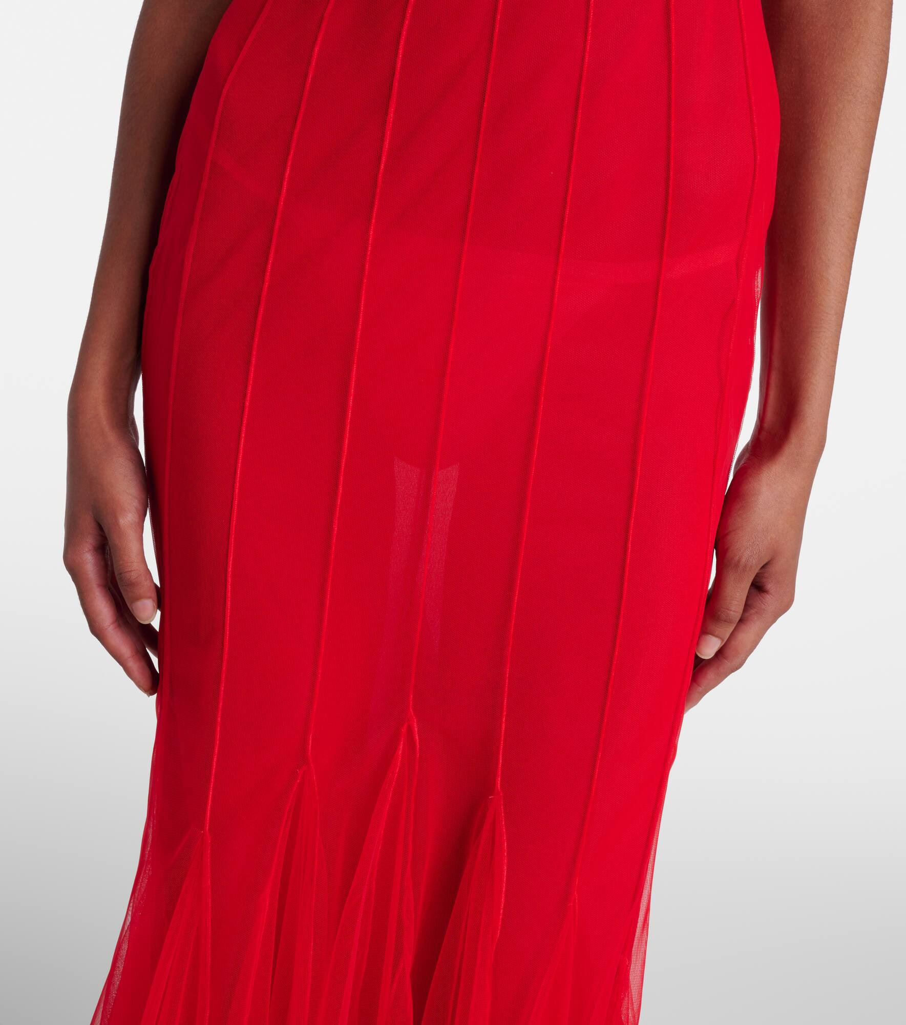 Satin and tulle gown - 5
