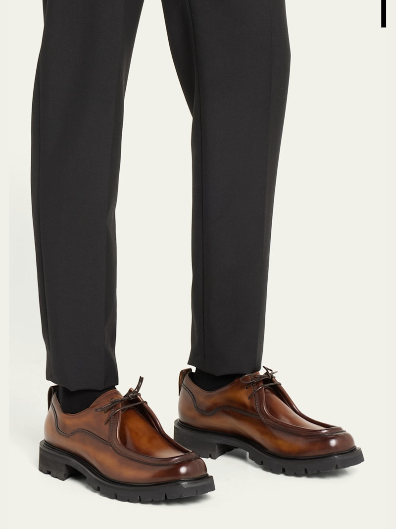 Berluti Men's Brunico Lug Sole Leather Derby Shoes outlook