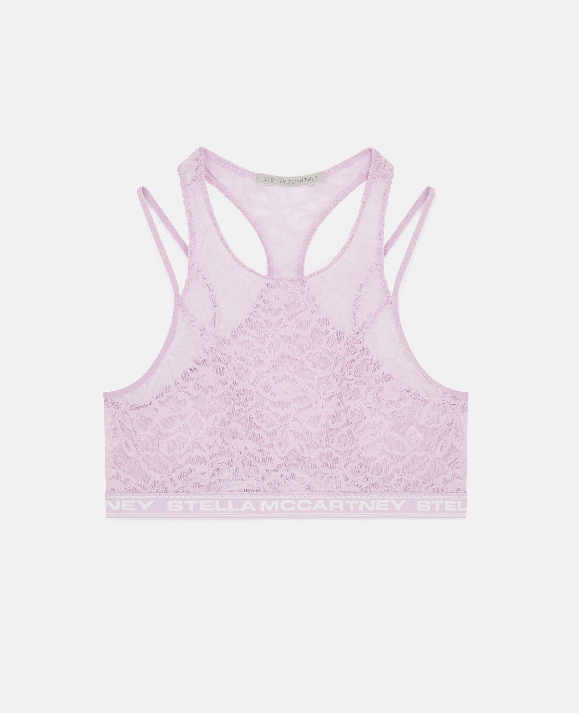 Logo Lace Cropped Bra - 1