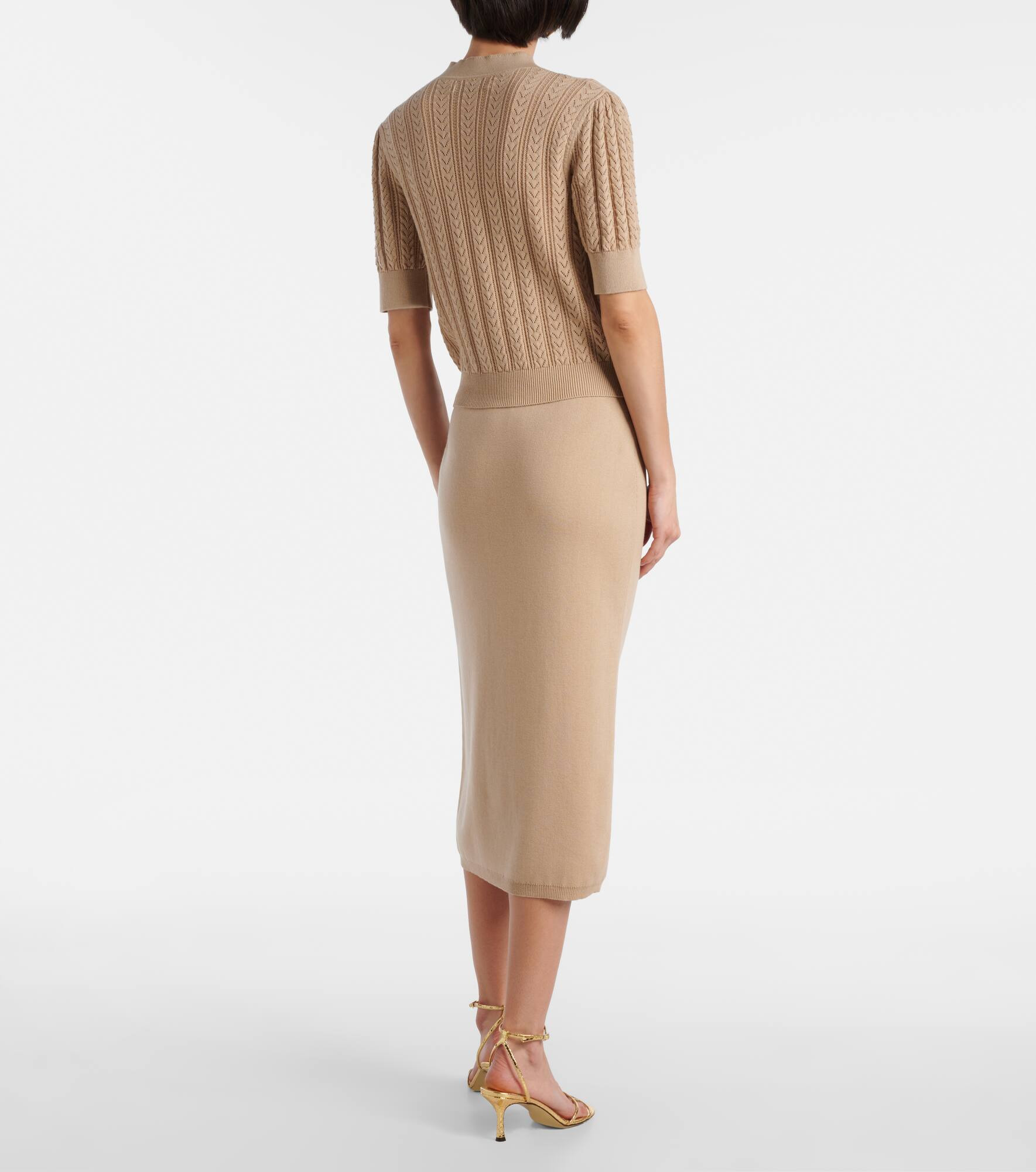 Pointelle cotton and cashmere cardigan - 3