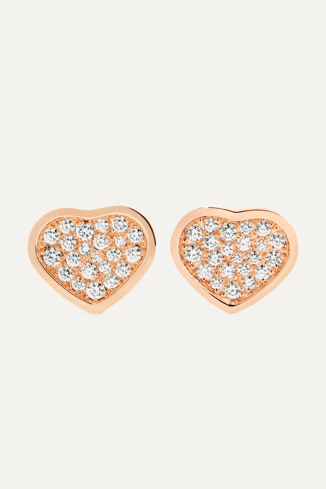 Happy Hearts 18-karat rose gold diamond earrings - 1