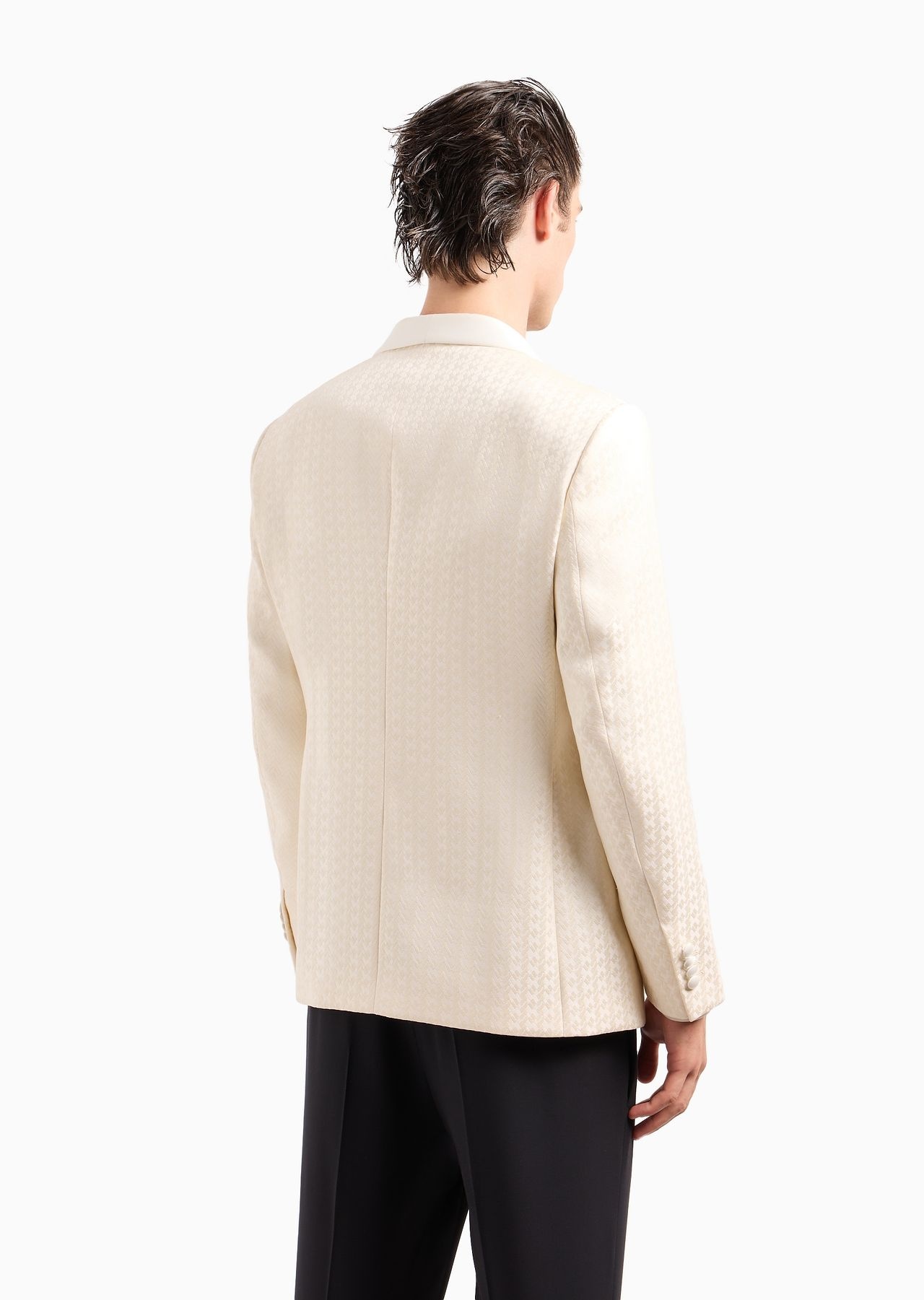 Soho line single-breasted tuxedo jacket in jacquard fabric - 3