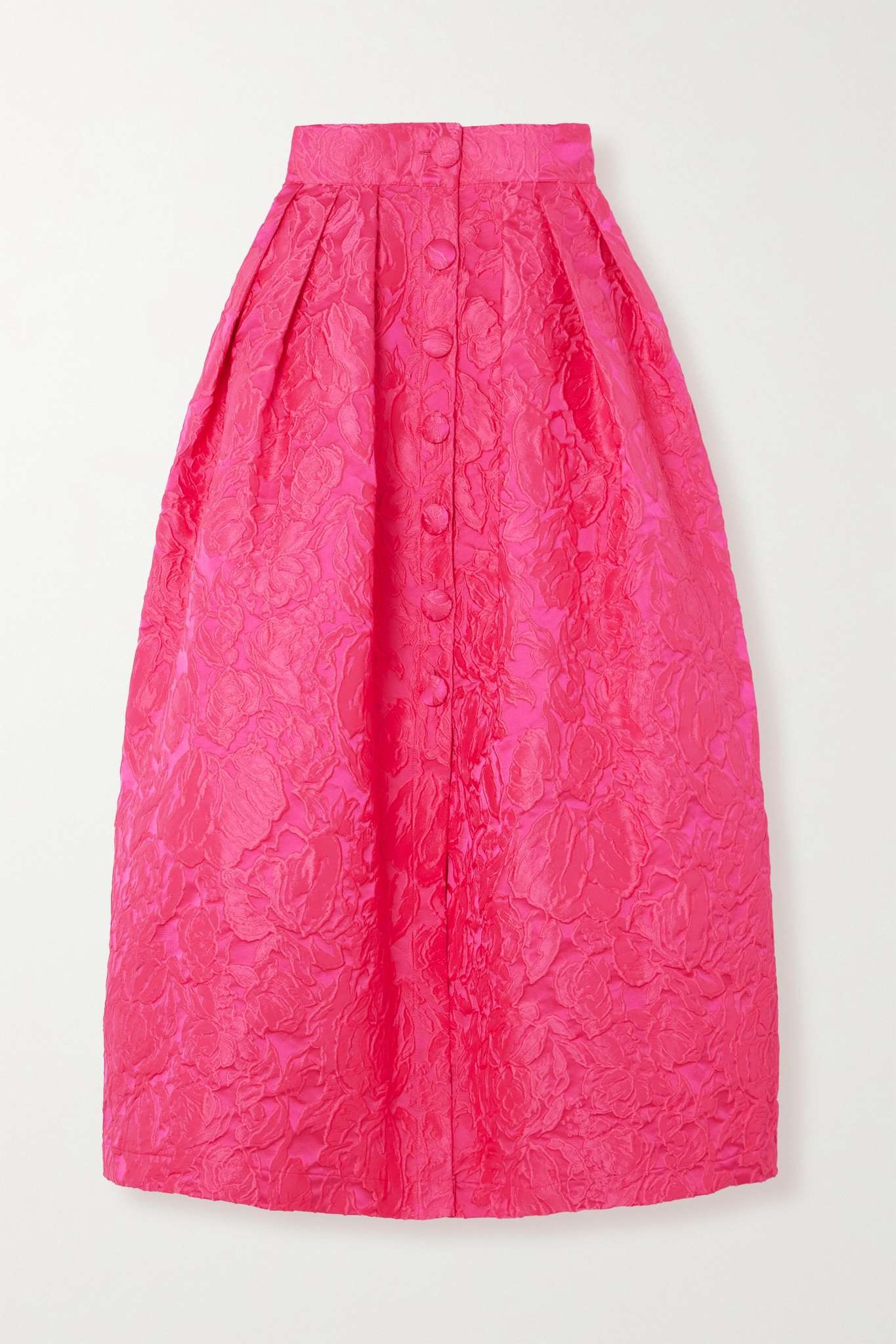 Ivring pleated floral-jacquard midi skirt - 1