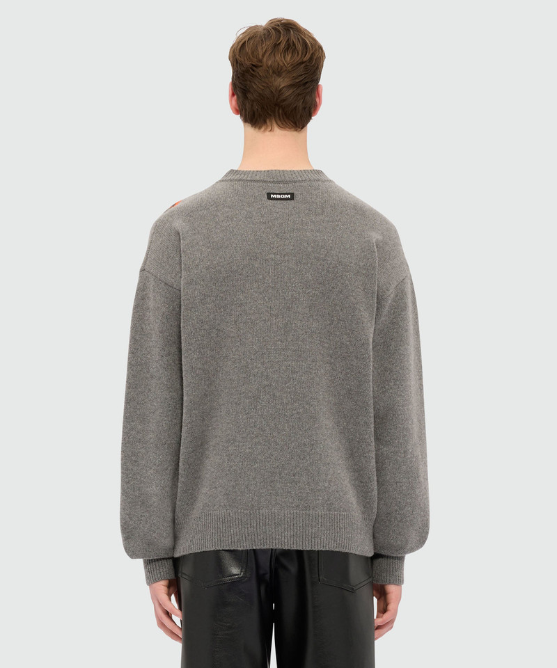 Grey sweater with "Sketched Bunnies" print 3