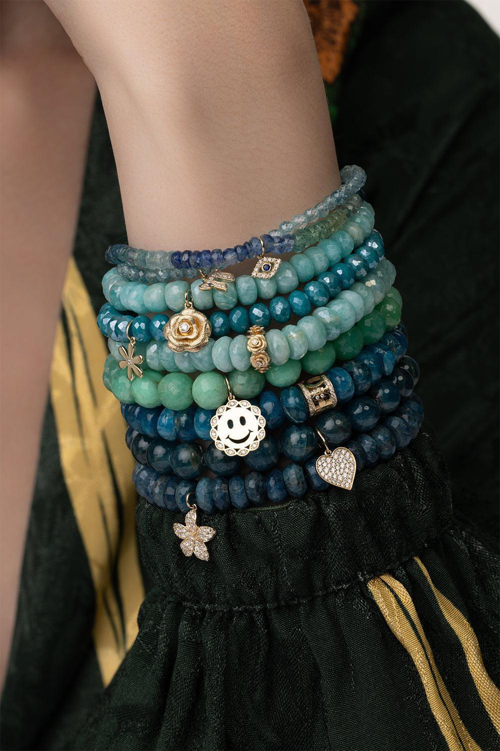 Happy Face Chrysoprase Charm Bracelet - 2