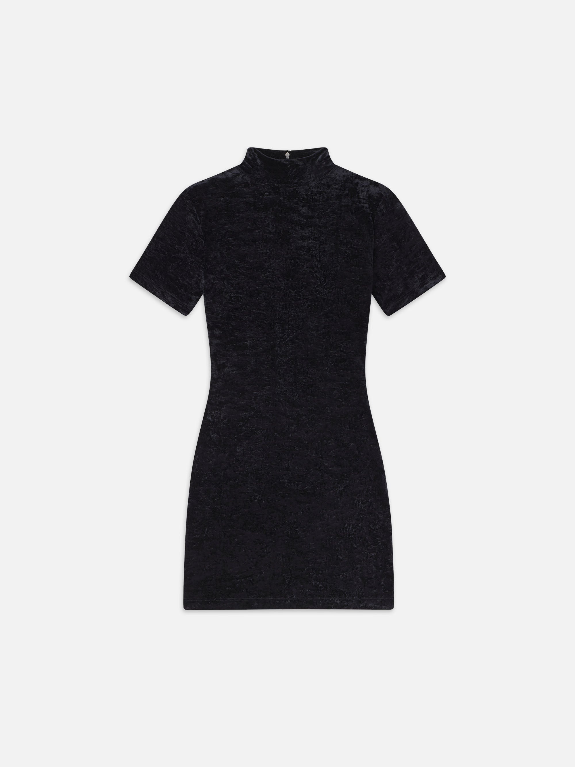 Velvet Mini Dress in Black - 1