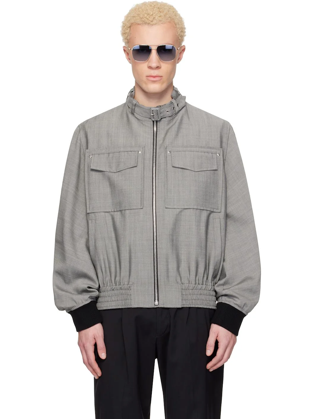 Gray Mohair Wool Jacket - 1