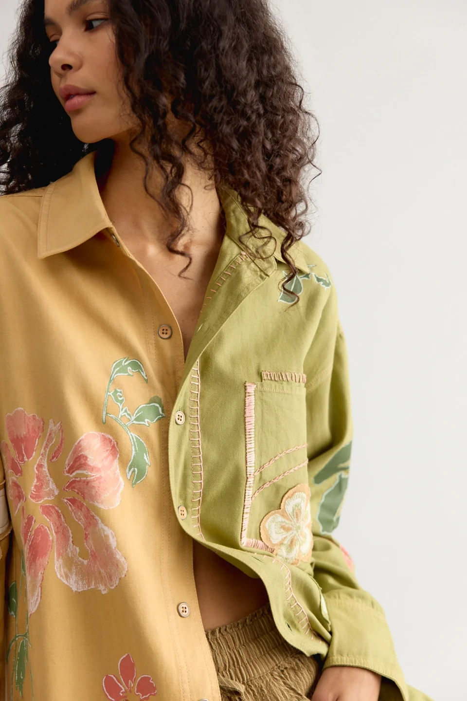 We The Free Nosara Embroidered Button Down Top - 1