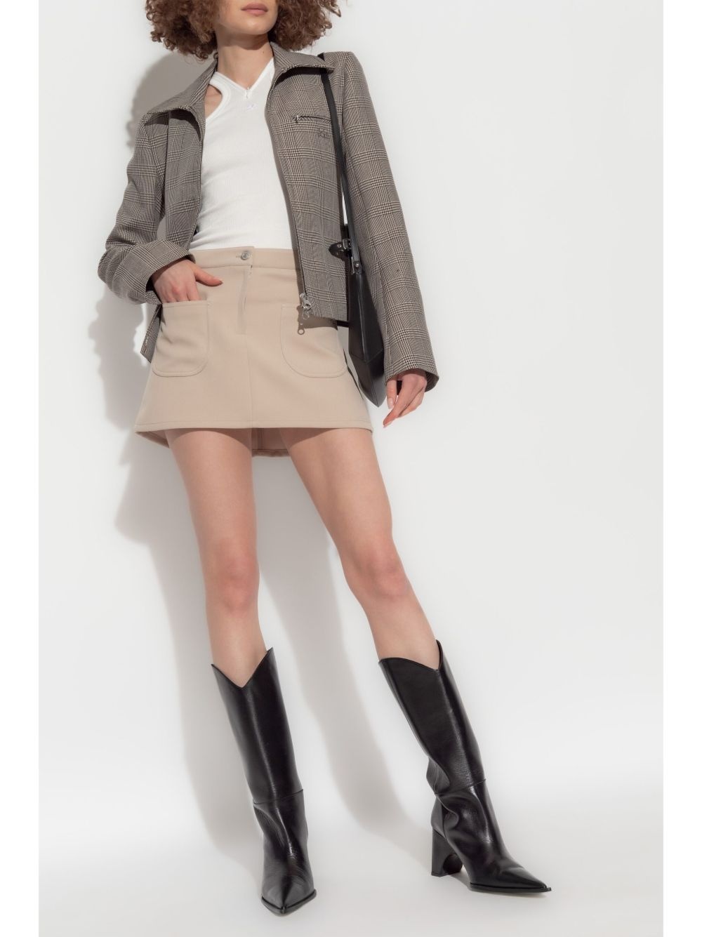 logo-appliqué twill mini skirt - 2