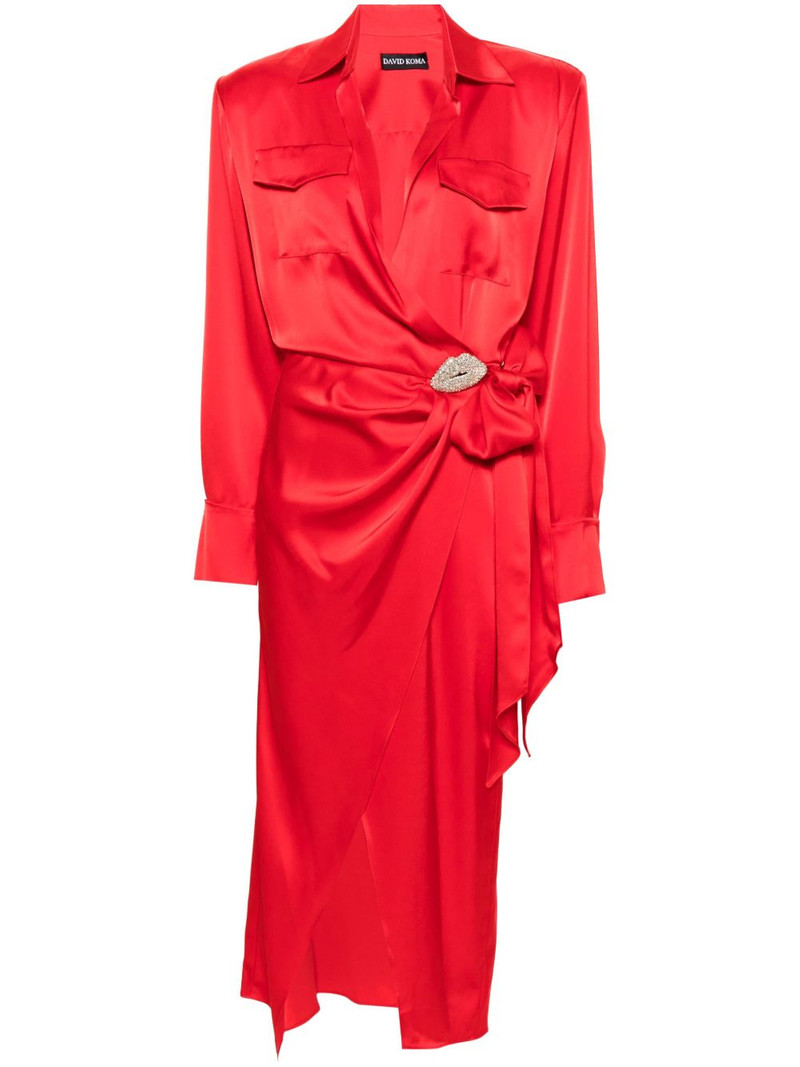 satin wrap midi dress 1