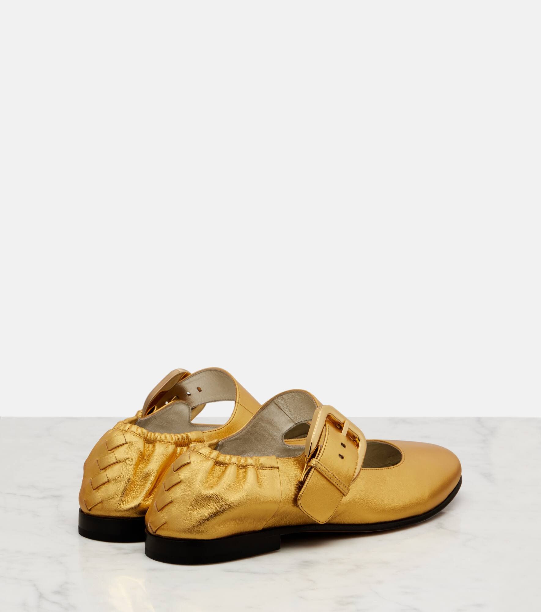 Amy metallic leather Mary Jane flats - 2