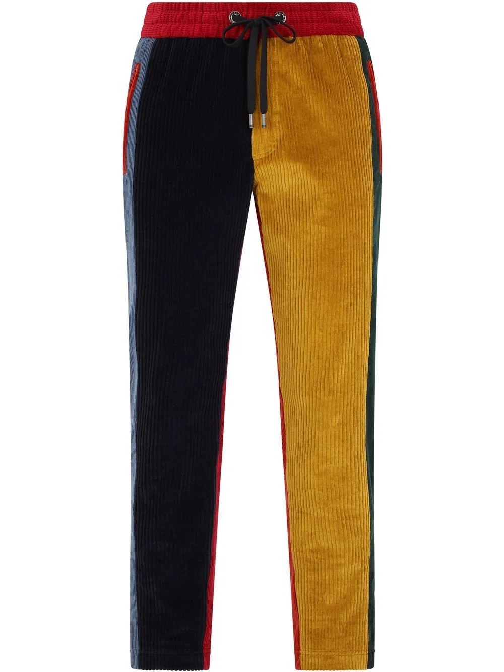 colour-block drawstring trousers - 1